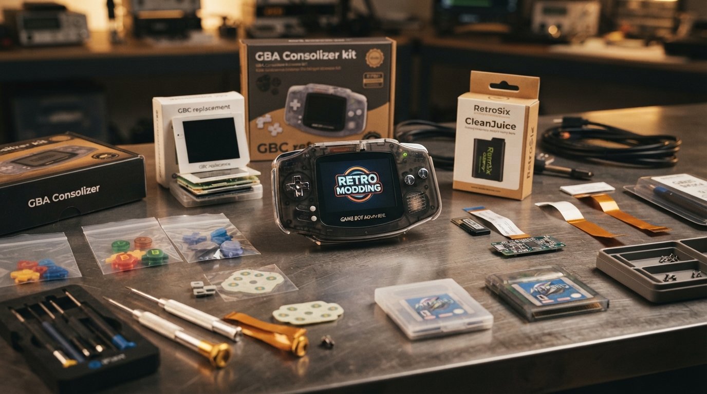 Hero Caurspīdīgs korpuss Game Boy Advance SP, saderīgs ar IPS un standarta LCD ekrānu